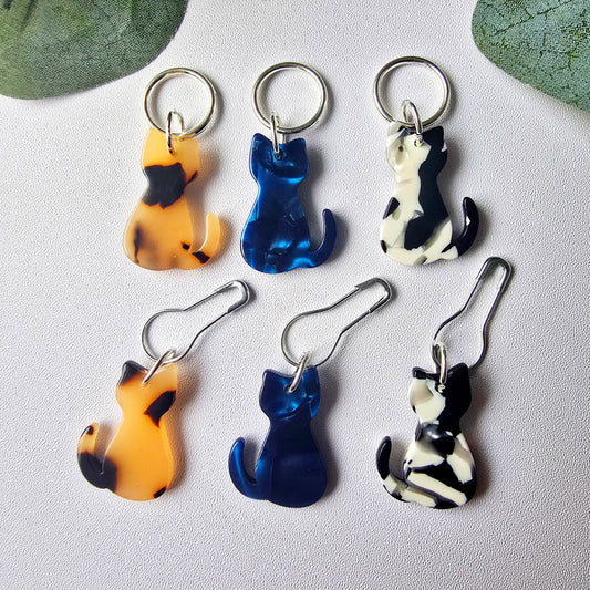 Amber Acetate Cat Stitch Markers