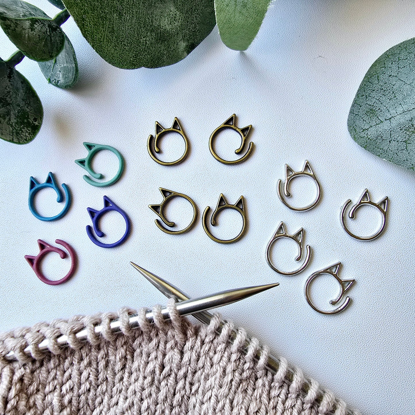 Cat Open Ring Stitch Markers