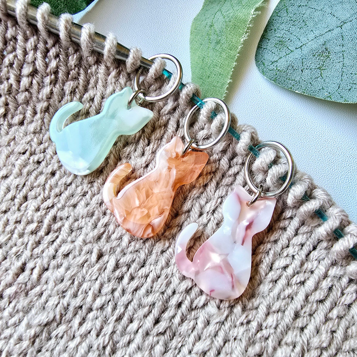 Pastel Cat Stitch Markers