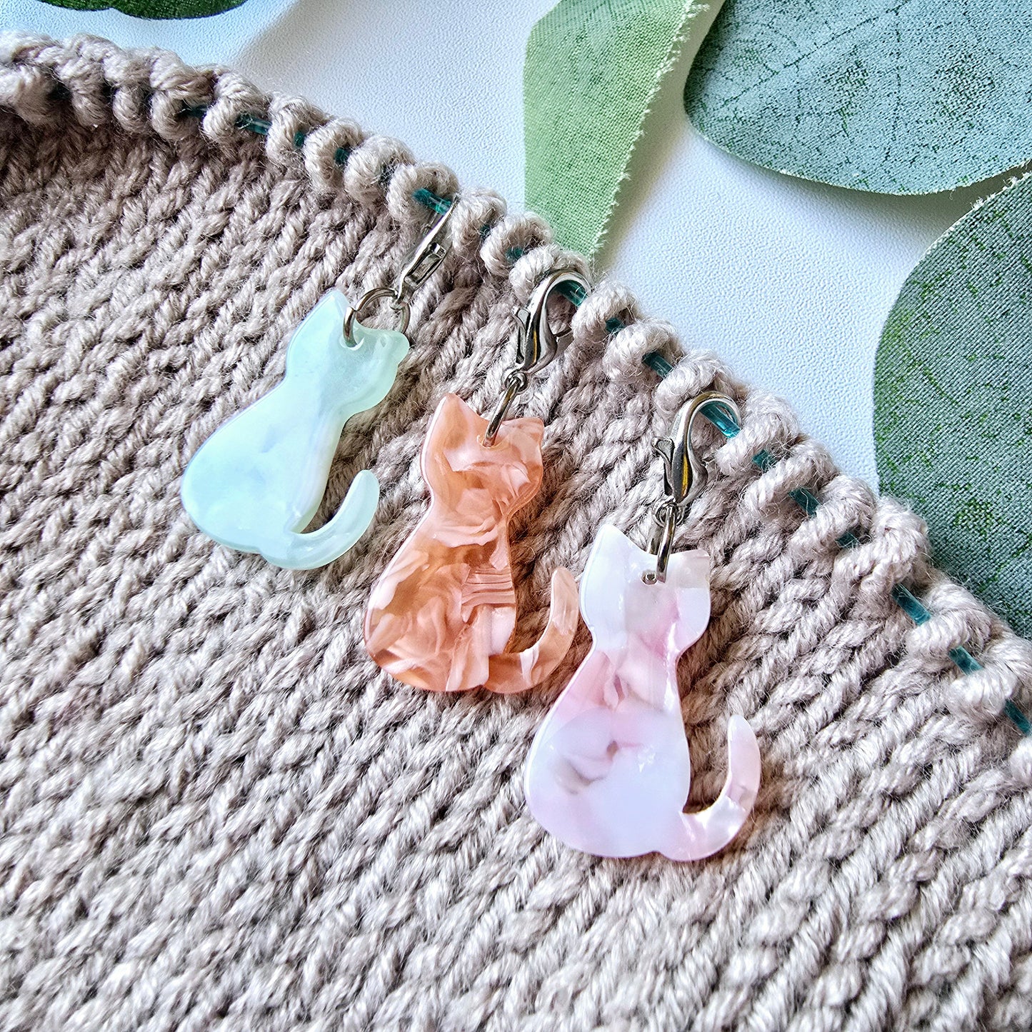 Pastel Cat Stitch Markers